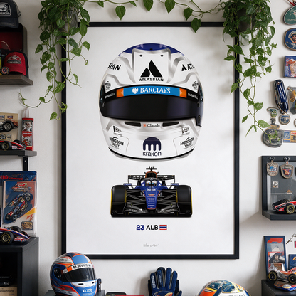 Alexander Albon Formula 1 Racing Helmet 2026 Williams Print