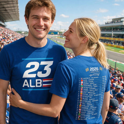 Alexander Albon 2026 Race Calendar Formula 1 F1 T-Shirt
