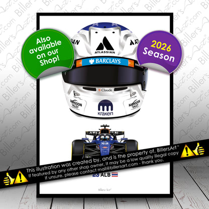 Alexander Albon Latest Formula 1 Williams 2026 Racing Car Print