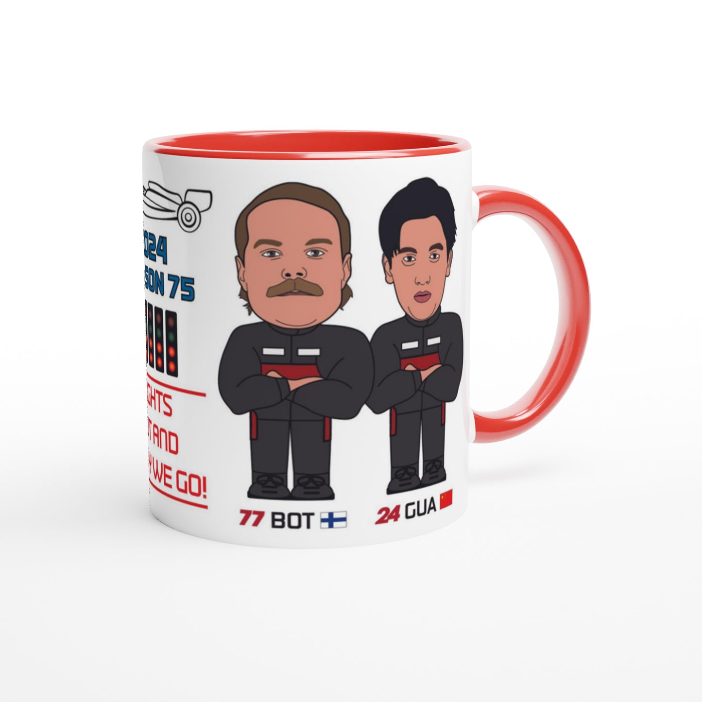 Formula 1 Fun Mug of the 2024 Alfa Romeo team mates Valtteri Bottas and Zhou Guanyu