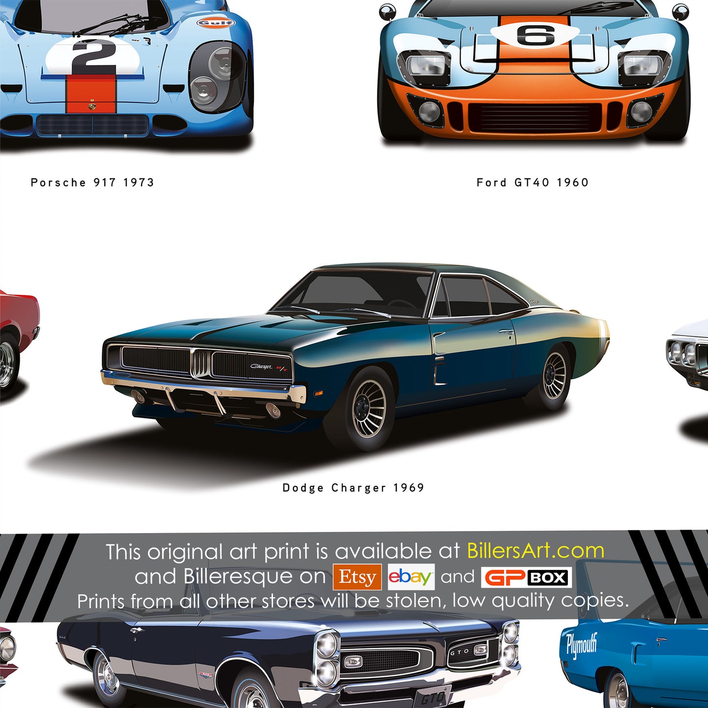 Car Collection Poster - Great Cars Wall Print