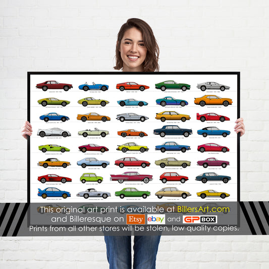 Car Collection Poster - Classic Cars Art Print