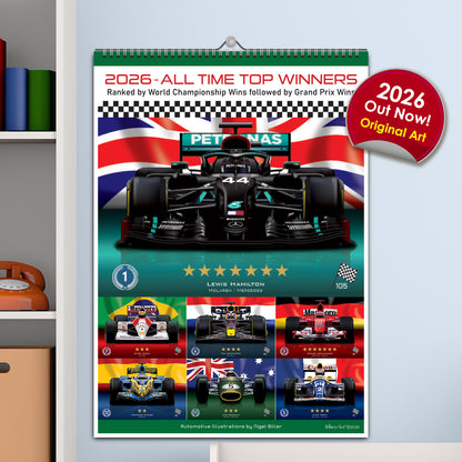2026 All Time Best Racing Drivers Calendar