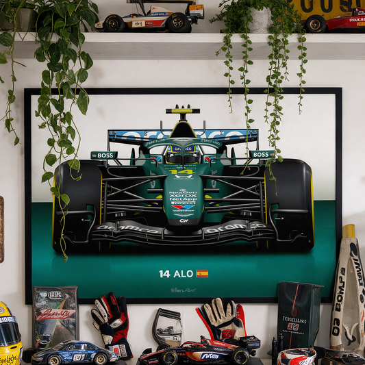 Fernando Alonso Formula 1 Aston Martin 2026 Racing Car Print