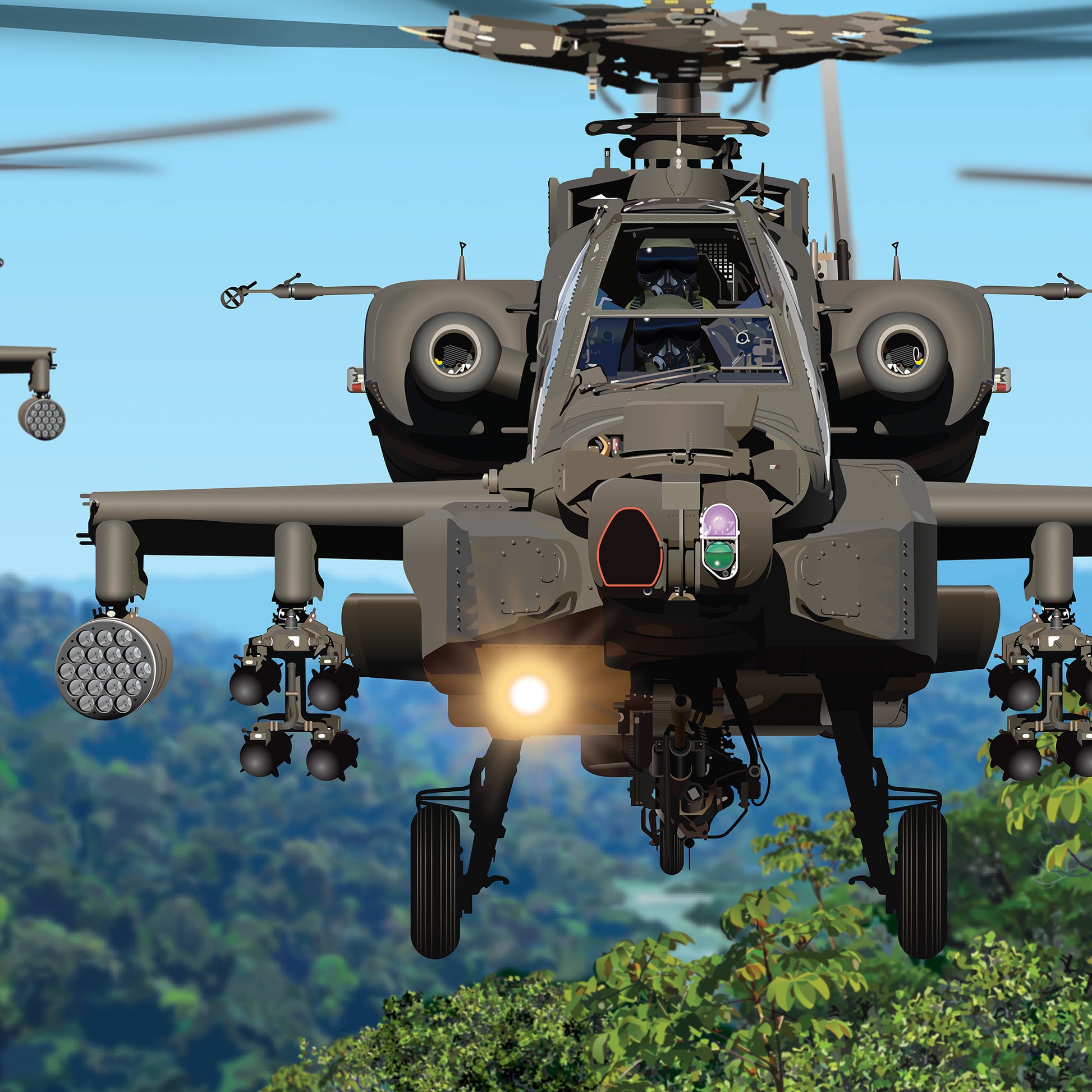 Apache Gunship Poster Close Up