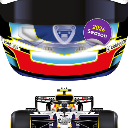 Arvid Lindblad Formula 1 Racing Helmet 2026 Racing Bulls Print