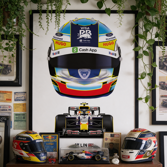 Arvid Lindblad Formula 1 Racing Helmet 2026 Racing Bulls Print