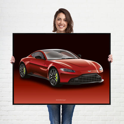 Supercar Aston Martin Vantage Print - fast sports cars Poster