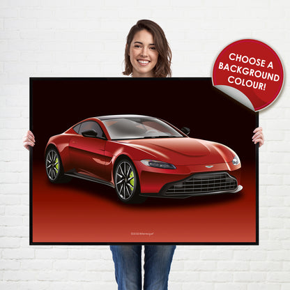 Supercar Aston Martin Vantage Print - fast sports cars Poster