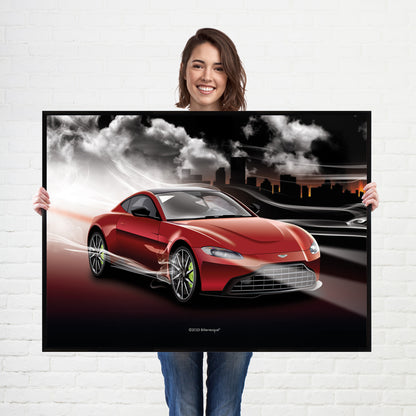 Supercar Aston Martin Vantage Print - fast sports cars Poster