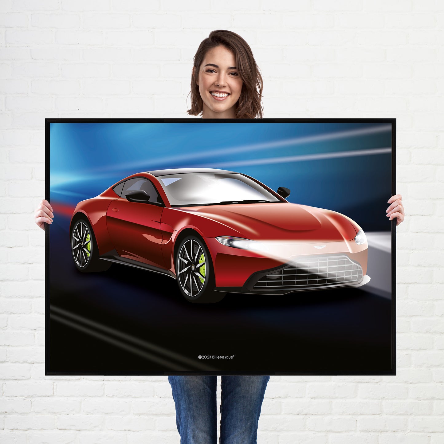 Supercar Aston Martin Vantage Print - fast sports cars Poster