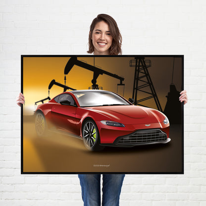 Supercar Aston Martin Vantage Print - fast sports cars Poster