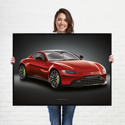 Supercar Aston Martin Vantage Print - fast sports cars Poster