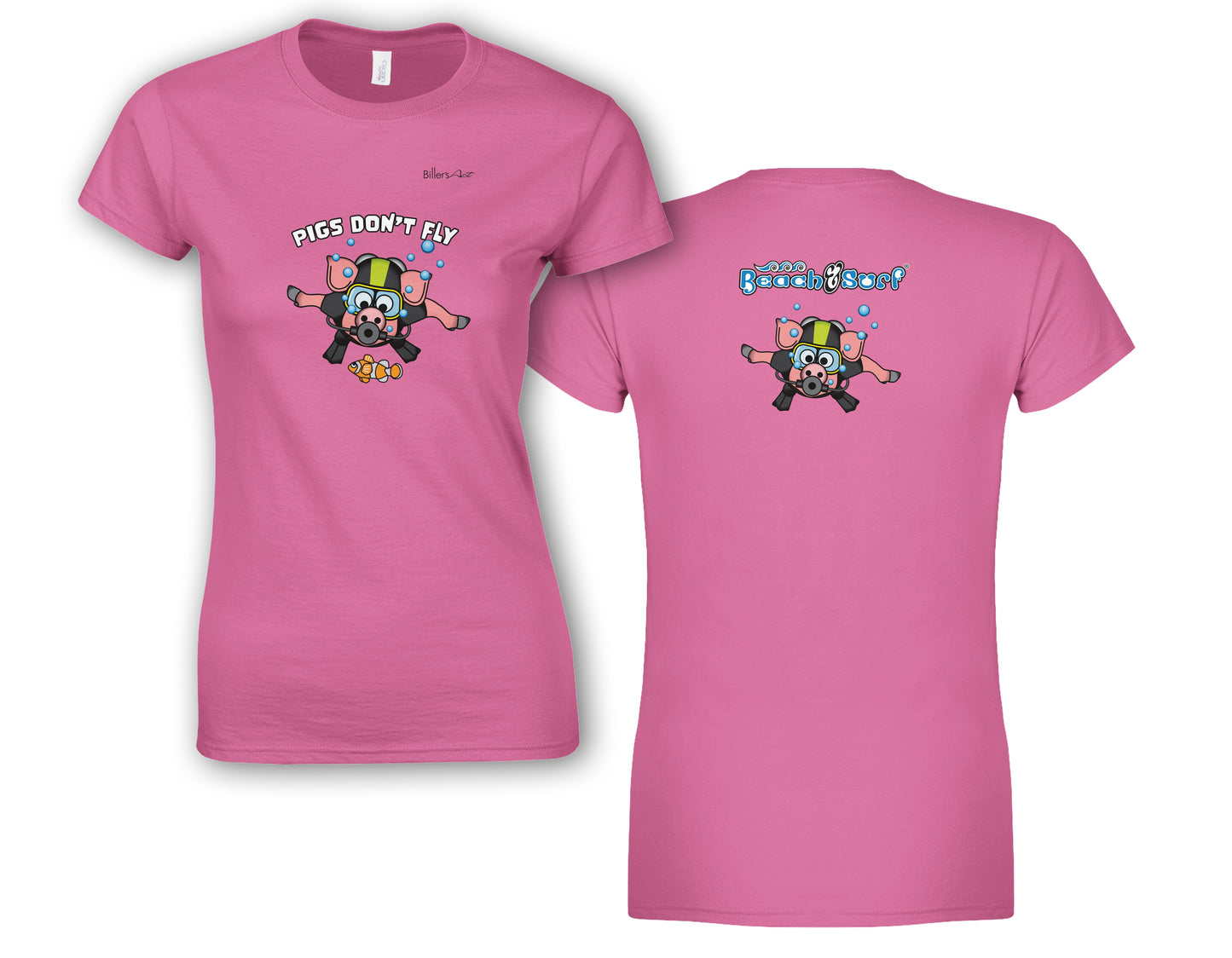 Pigs Don't Fly - Scuba Diving - Beach & Sure Leisure Wear Womens' Slim Fit T-Shirt