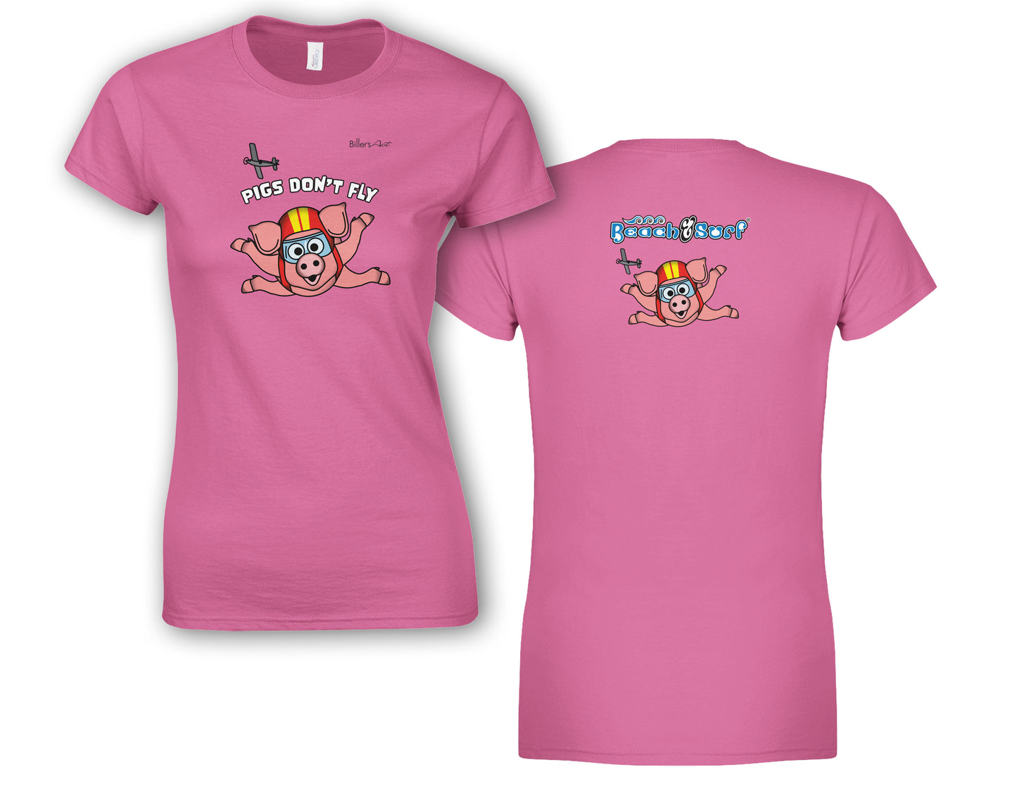 Pigs Don't Fly - Sky Diving - Beach & Sure Leisure Wear Womens' Slim Fit T-Shirt