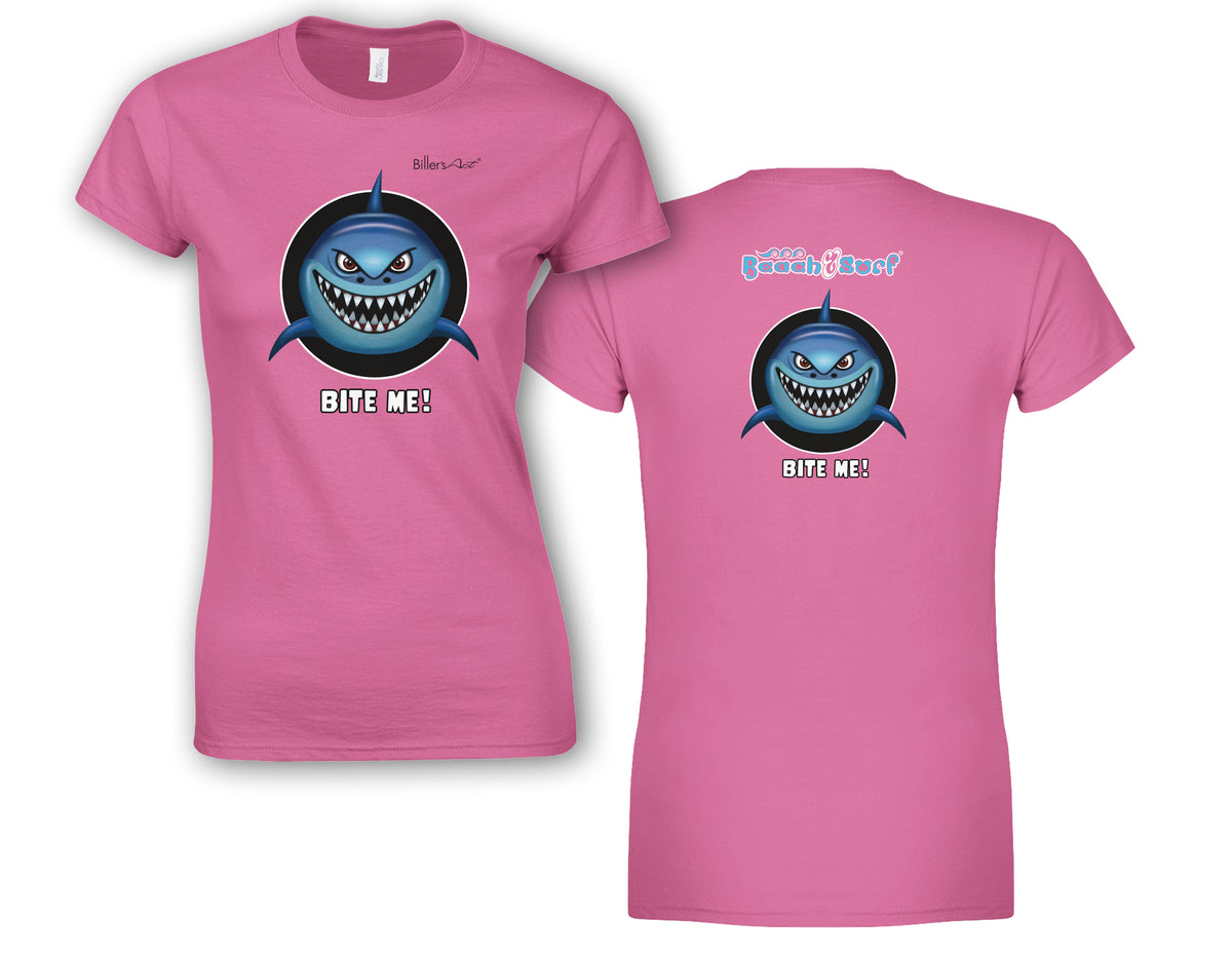 BEACH & SURF Leisure Wear - Bite Me Shark Womens Slim Fit T-Shirt