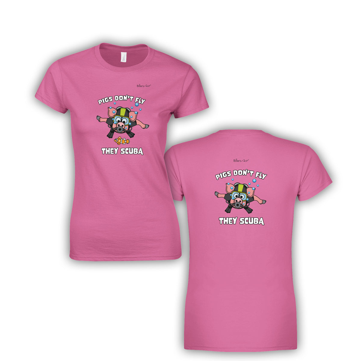 Pigs Don't Fly - Scuba Diving Womens' Slim Fit T-Shirt