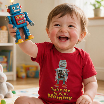 Take Me To Your Mommy Fun Robot Onesie (US Spelling)