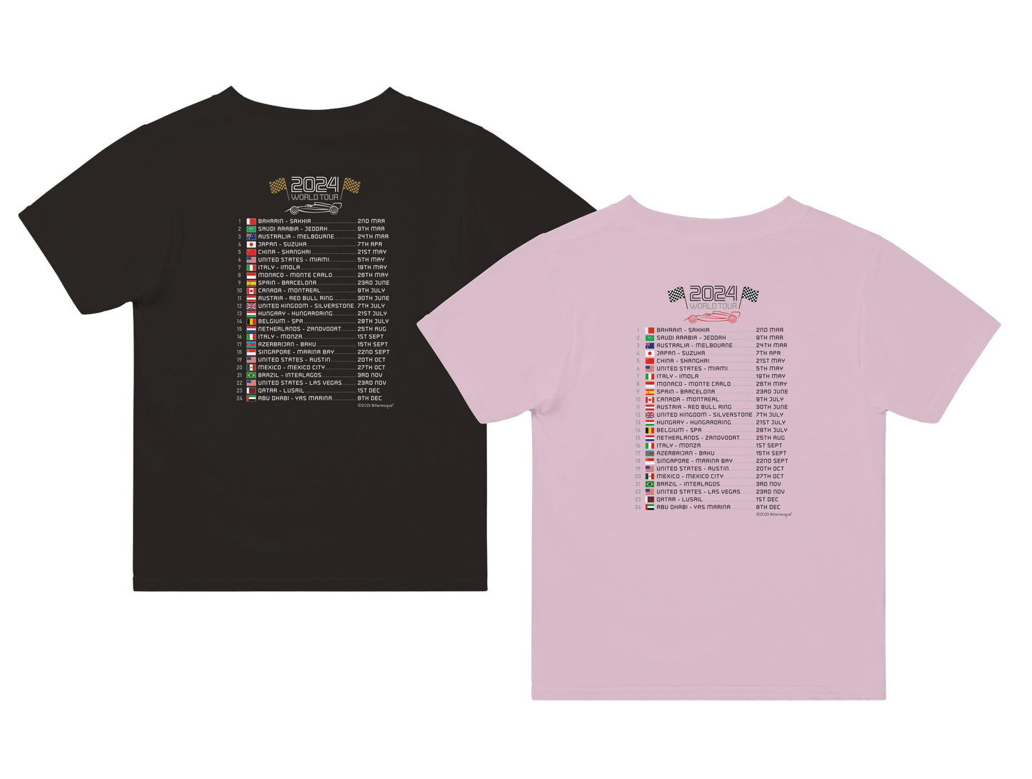 George Russell Formula 1 2024 Race Calendar Children's T-Shirt