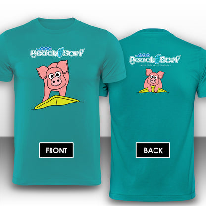 Surfing Pig Animal T-Shirt - Beach & Sure Leisure Wear
