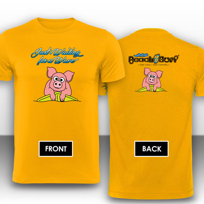 Pig waiting for a Wave Animal T-Shirt - Beach & Sure Leisure Wear