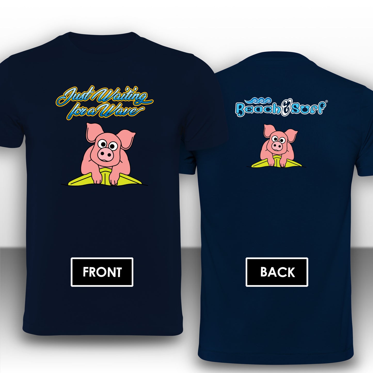 Pig waiting for a Wave Animal T-Shirt - Beach & Sure Leisure Wear