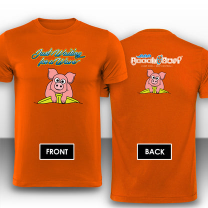 Pig waiting for a Wave Animal T-Shirt - Beach & Sure Leisure Wear