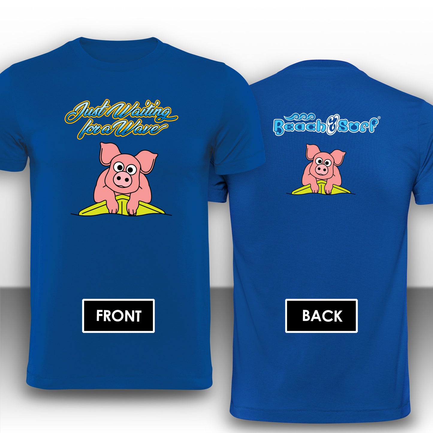 Pig waiting for a Wave Animal T-Shirt - Beach & Sure Leisure Wear