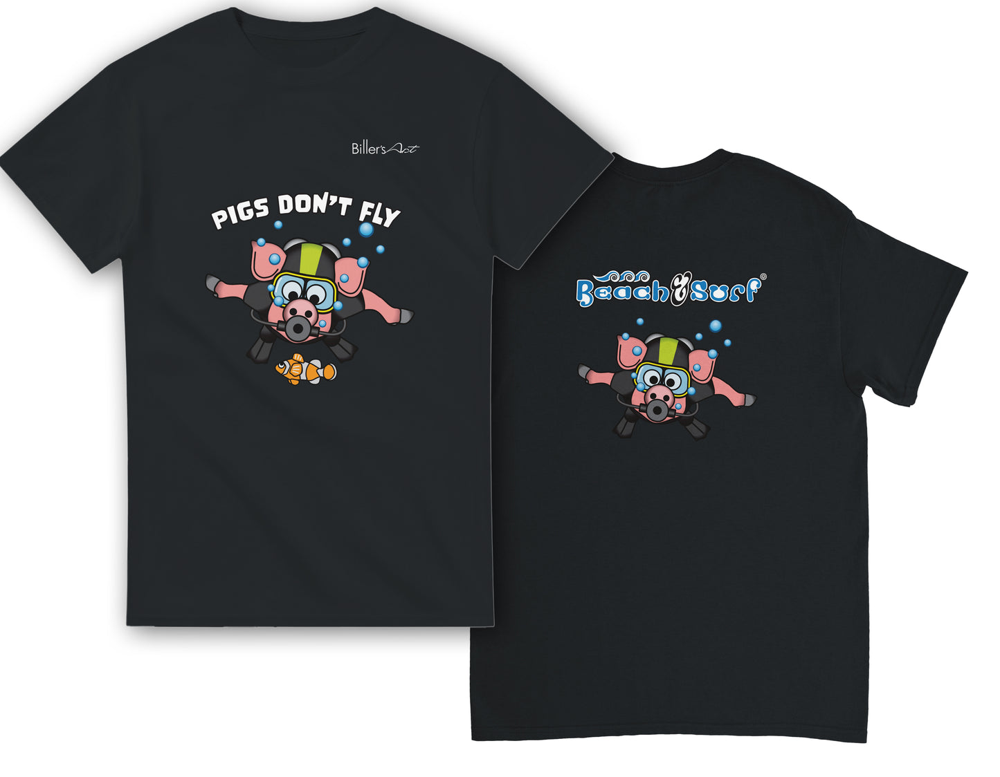 Pigs Don't Fly - Scuba Diving T-Shirt - Beach & Sure Leisure Wear
