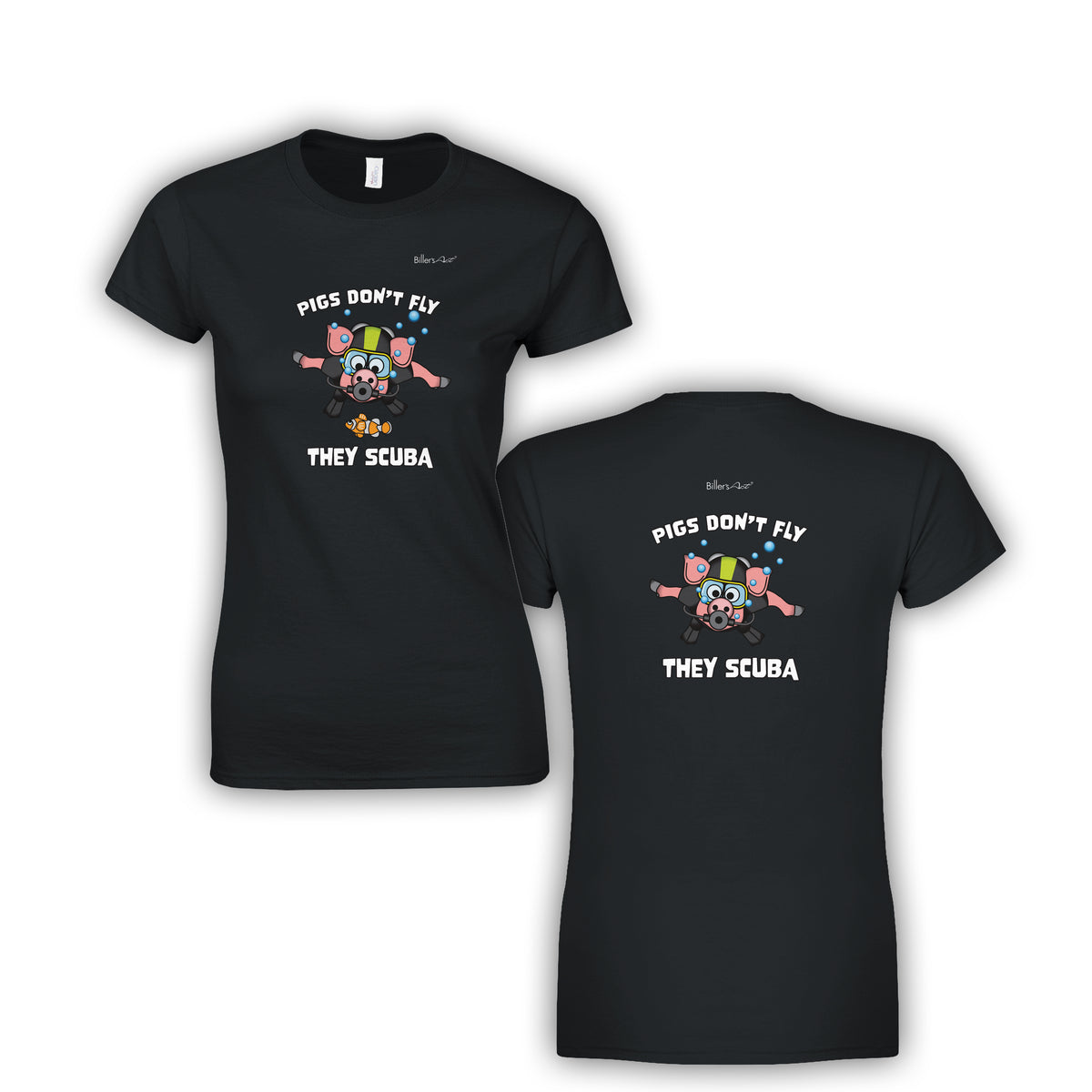 Pigs Don't Fly - Scuba Diving Womens' Slim Fit T-Shirt