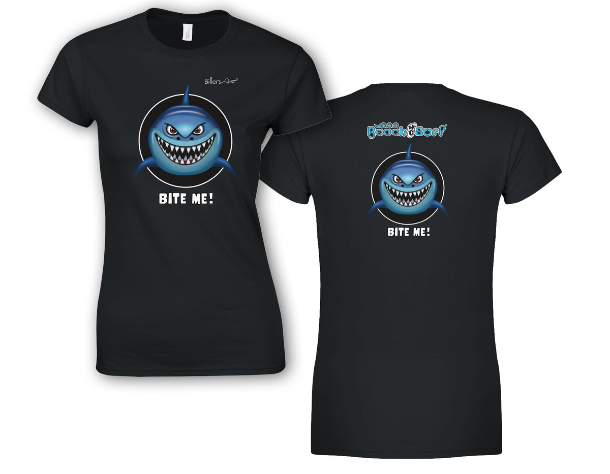 BEACH & SURF Leisure Wear - Bite Me Shark Womens Slim Fit T-Shirt