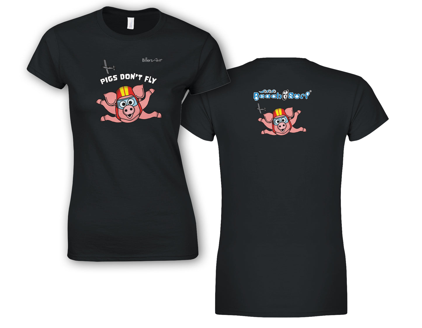 Pigs Don't Fly - Sky Diving - Beach & Sure Leisure Wear Womens' Slim Fit T-Shirt