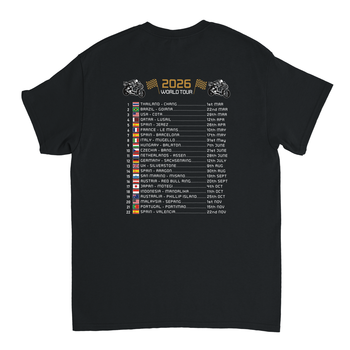 Pedro Acosta 2026 MotoGP Race Calendar T-Shirt