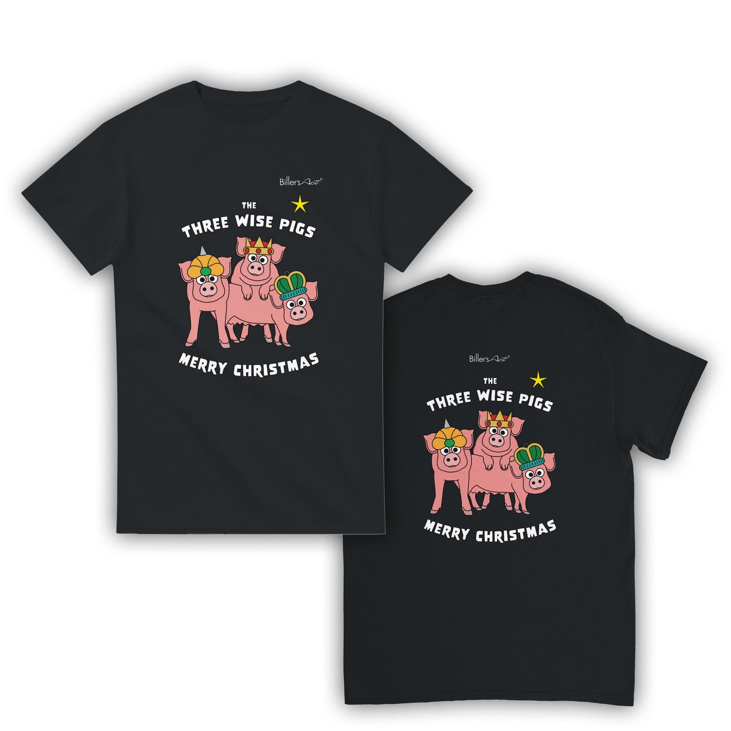 Three Wise Pigs Fun Christmas T-Shirt