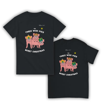 Three Wise Pigs Fun Christmas T-Shirt