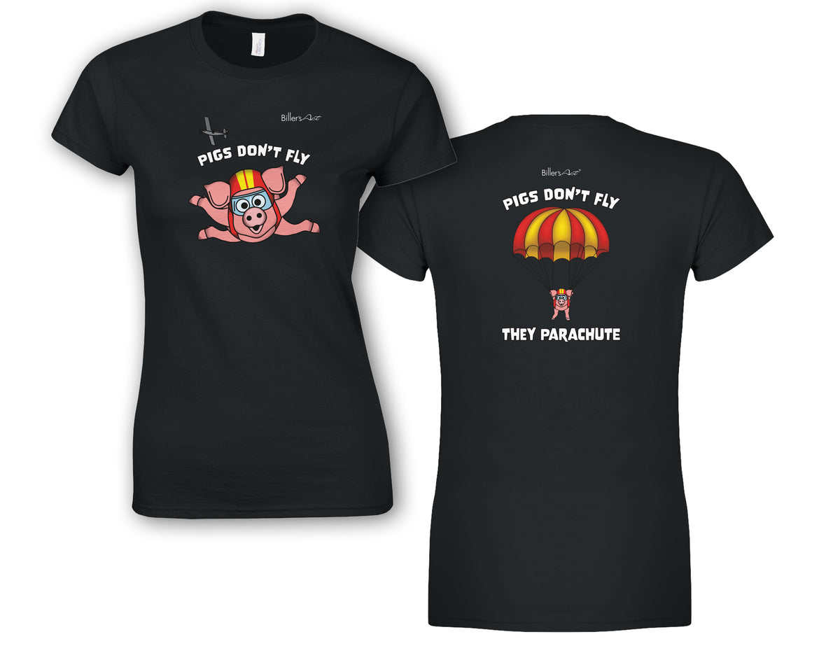 Pigs Don't Fly - Sky Diving - Beach & Sure Leisure Wear Womens' Slim Fit T-Shirt