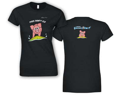 Pigs Don't Fly - Surfing - Beach & Sure Leisure Wear Womens' Slim Fit T-Shirt