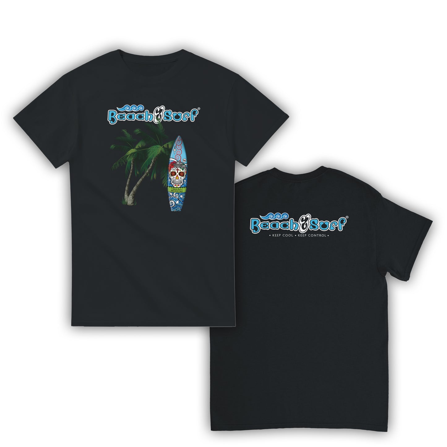Day of the Dead Surf Board T-Shirt - BEACH & SURF Leisure Wear
