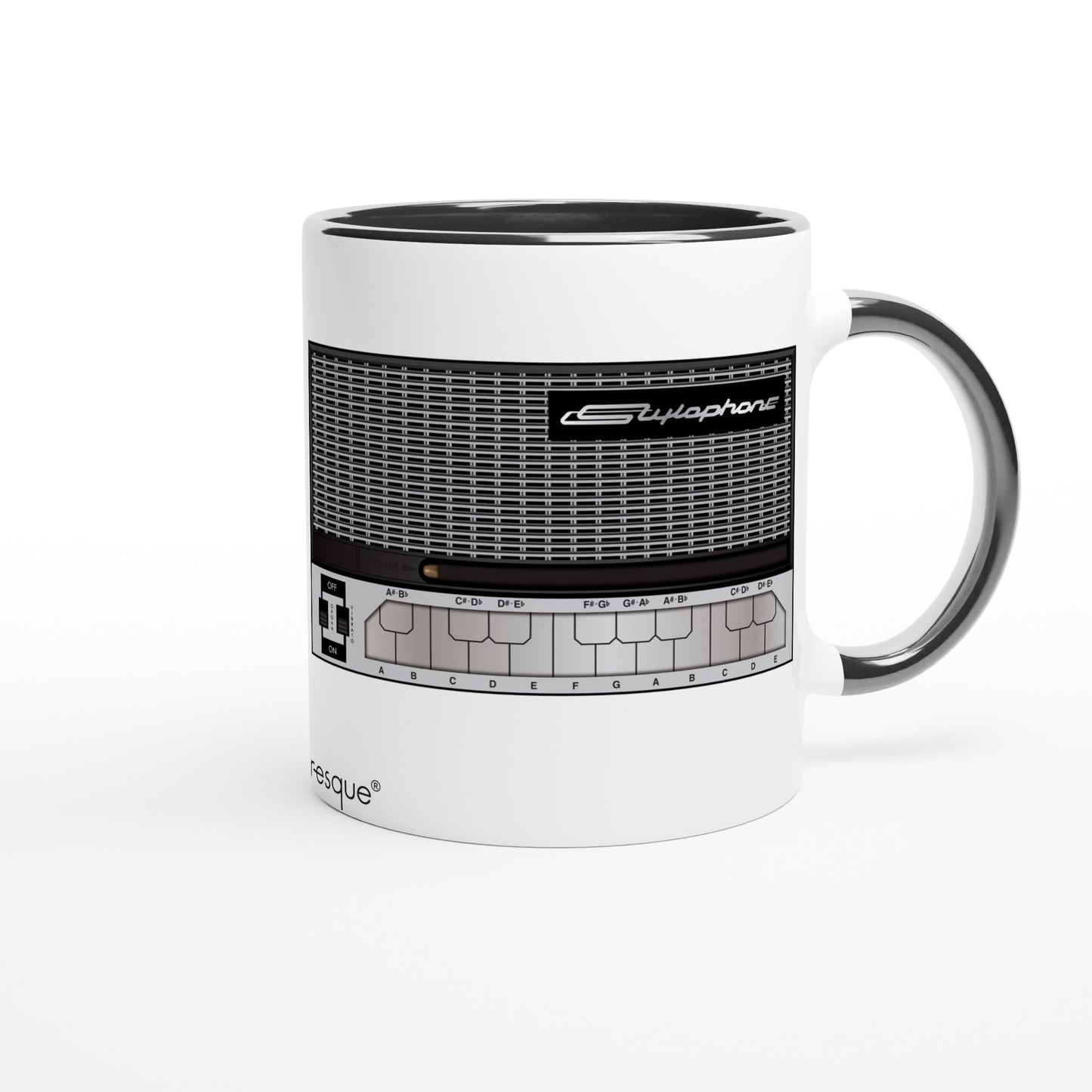 Retro Stylophone Musical Instrument Mug beautifully drawn retro print 60s 70s 80s memorabilia