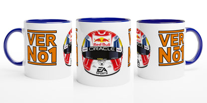 Max Verstappen Formula 1 Helmet and VER No.1 Mug