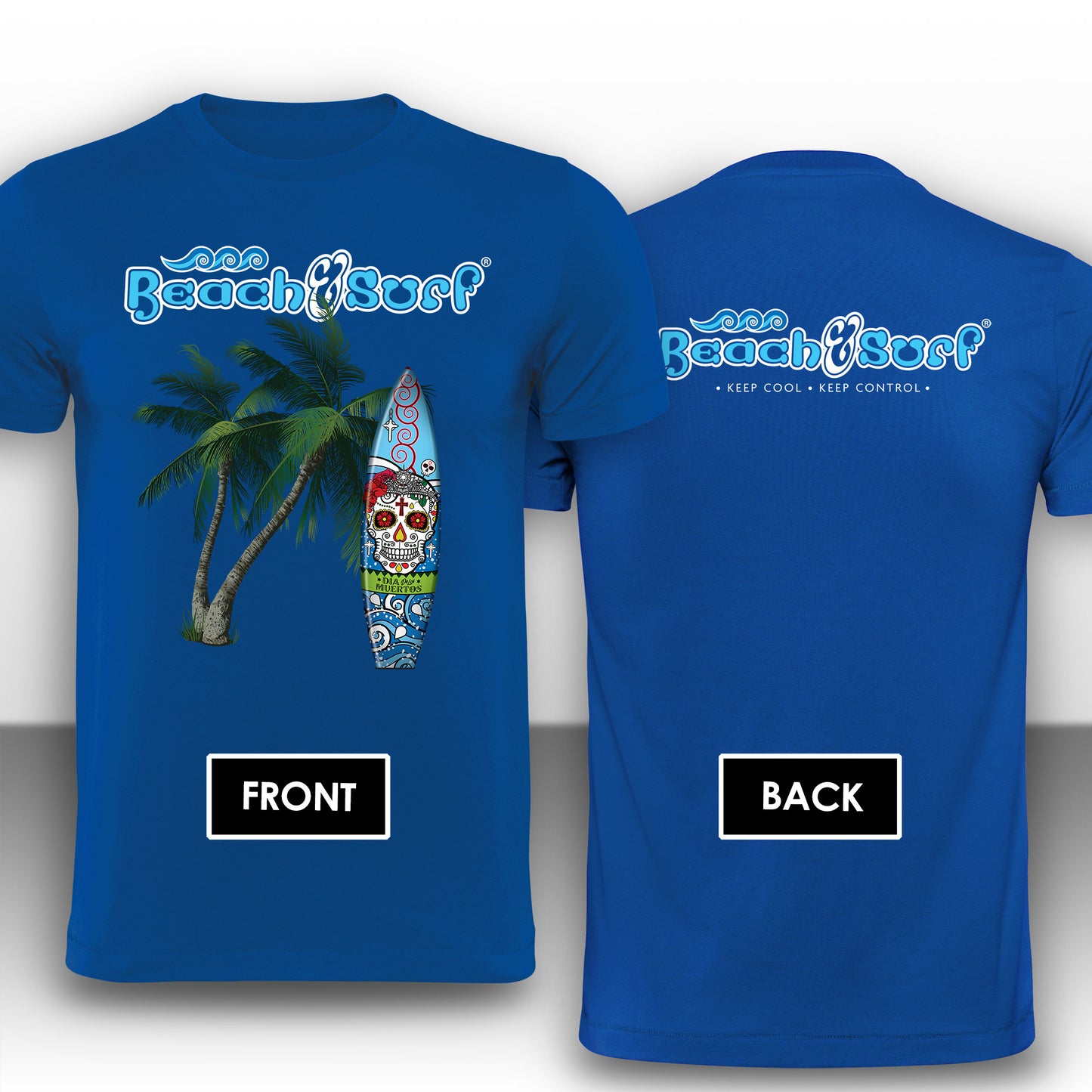 Day of the Dead Surf Board T-Shirt - BEACH & SURF Leisure Wear