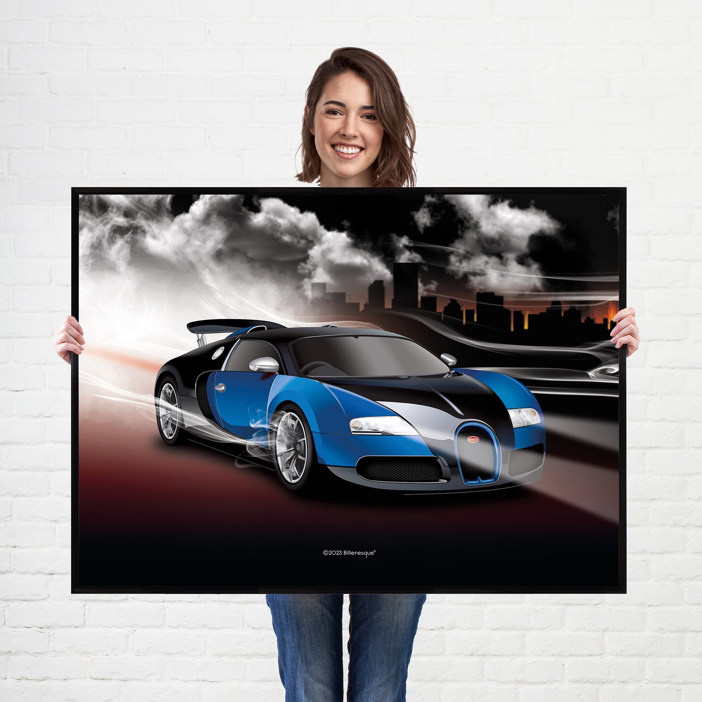 Bugatti Veyron Supercar Print - fast sports cars Poster