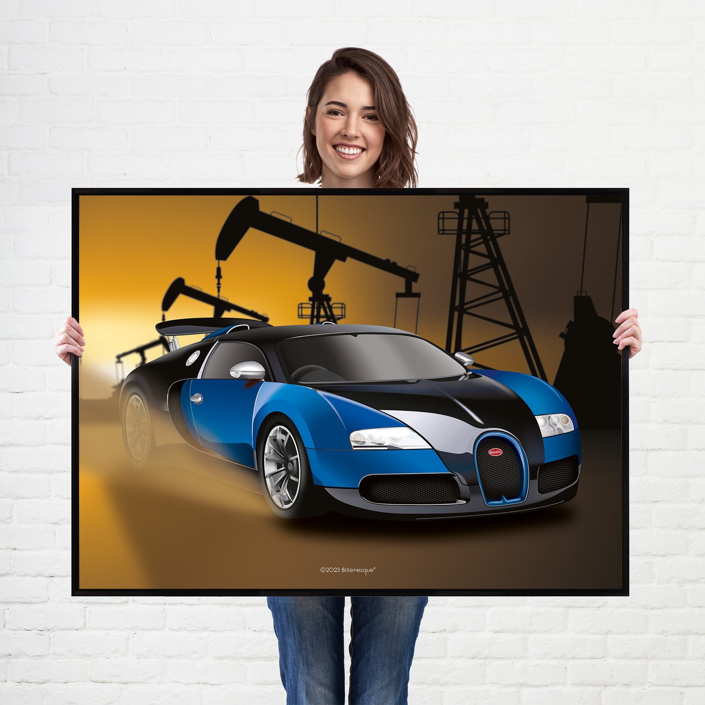 Bugatti Veyron Supercar Print - fast sports cars Poster