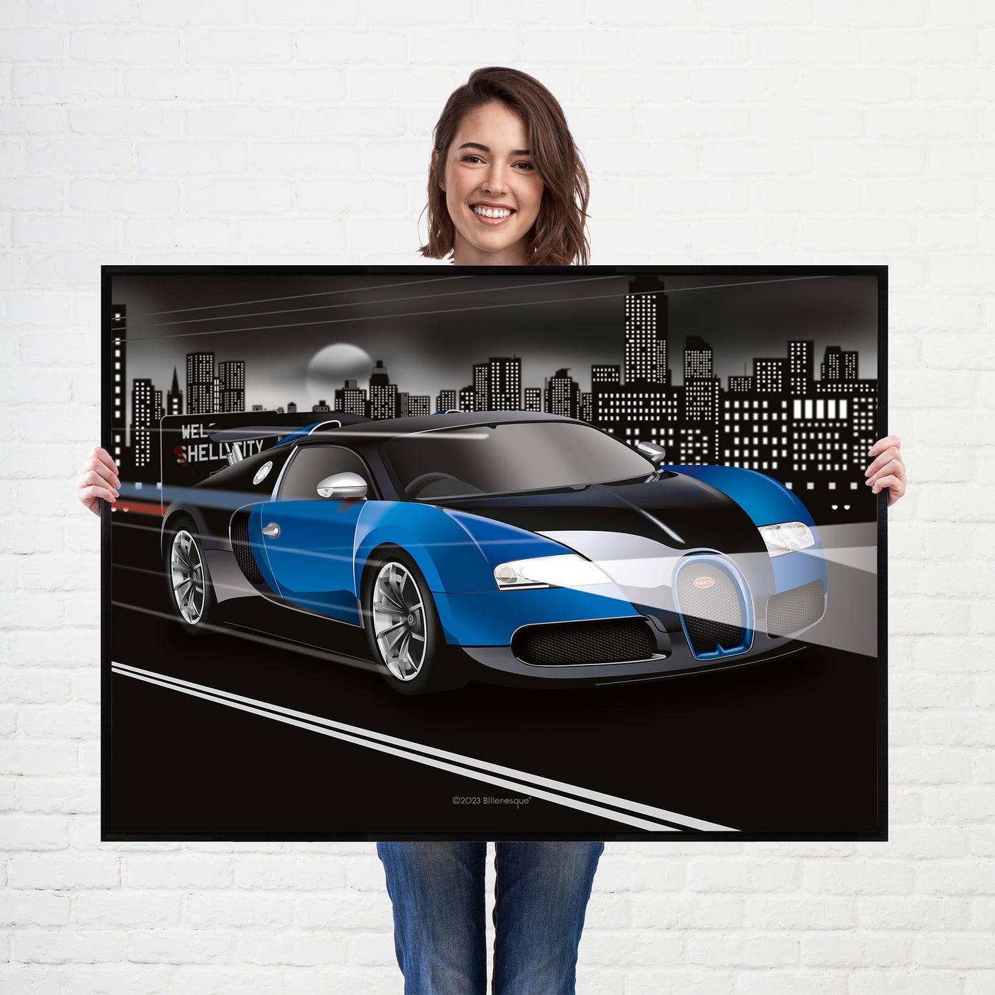 Bugatti Veyron Supercar Print - fast sports cars Poster