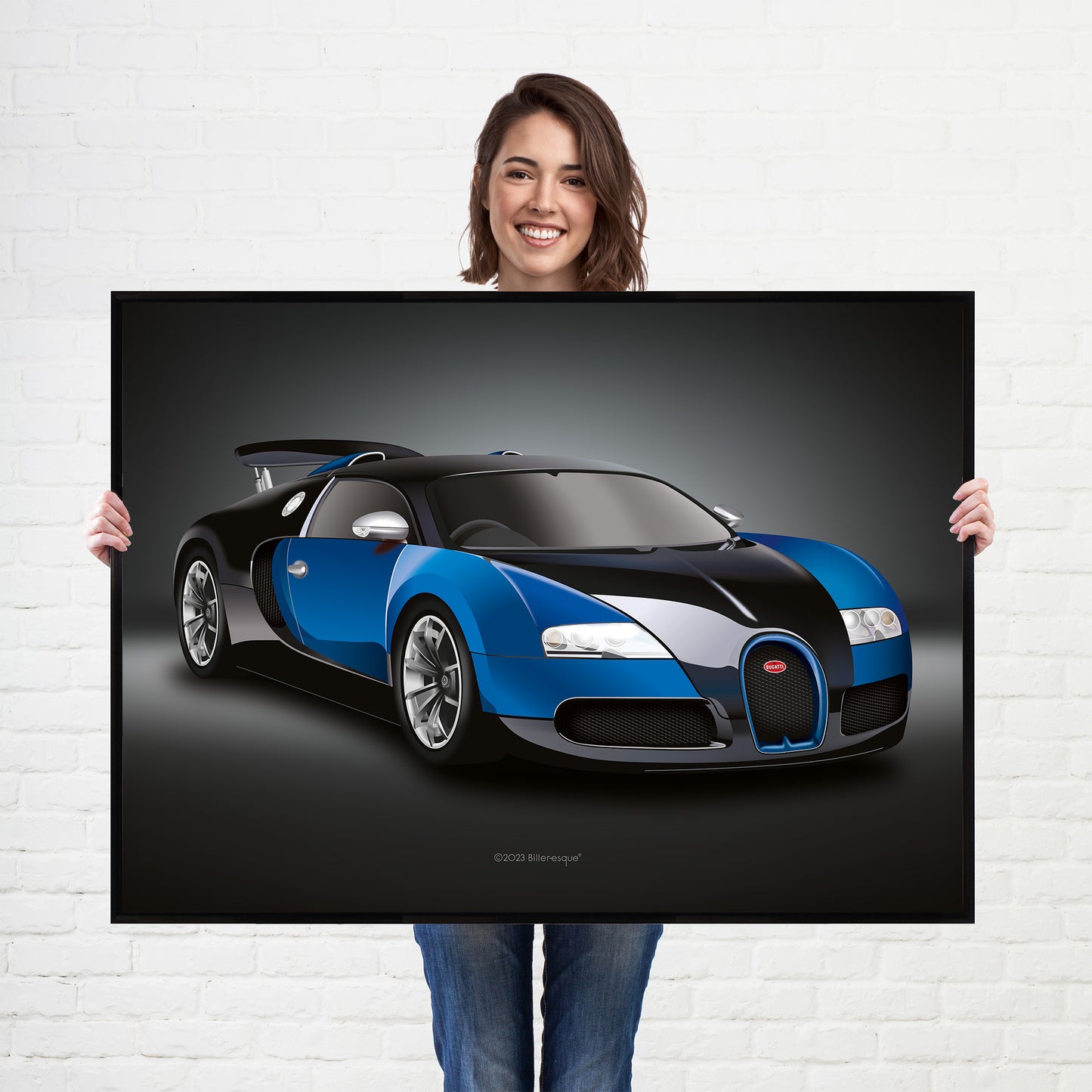 Bugatti Veyron Supercar Print - fast sports cars Poster