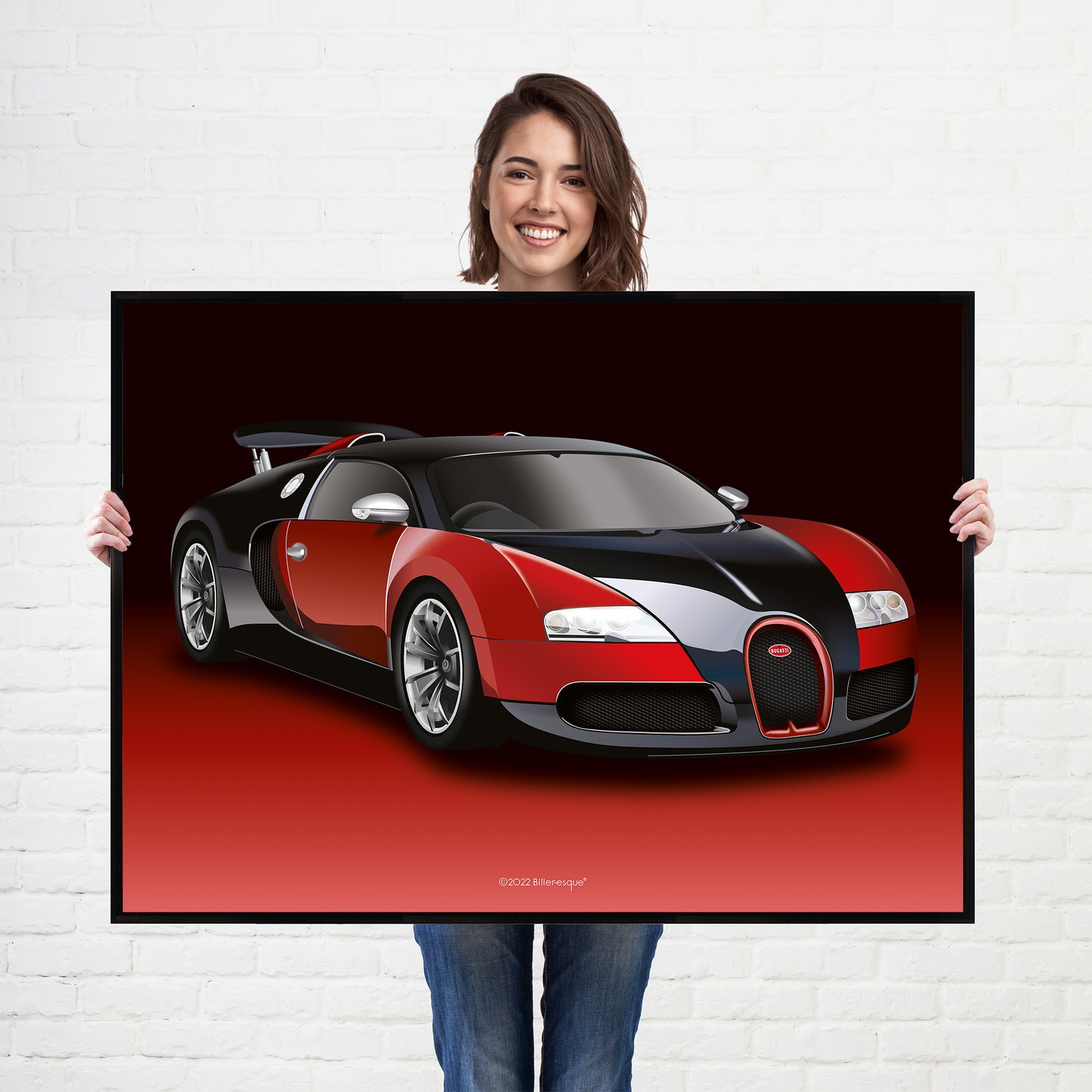 Bugatti Veyron Supercar Print - fast sports cars Poster