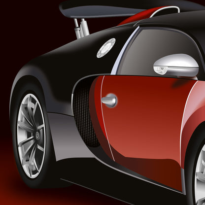 Bugatti Veyron Supercar Print - fast sports cars Poster