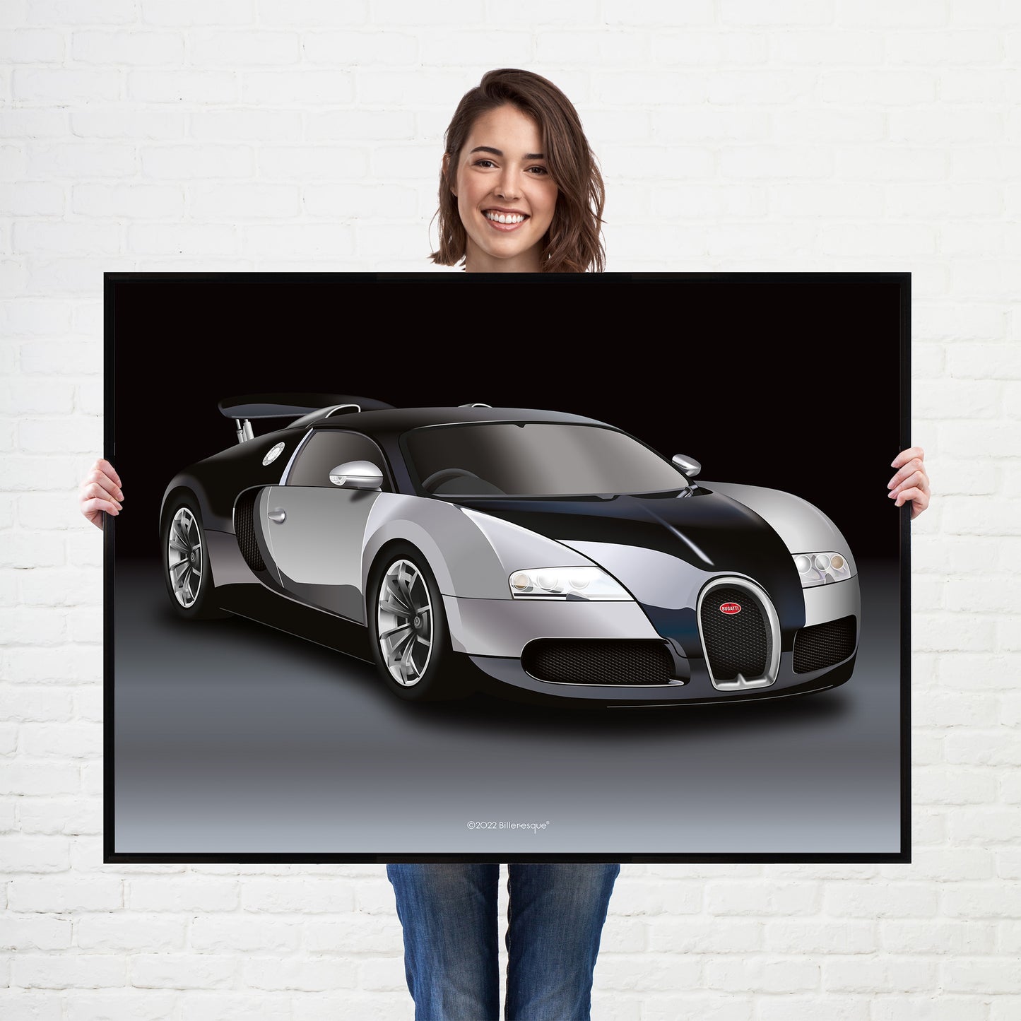 Bugatti Veyron Supercar Print - fast sports cars Poster