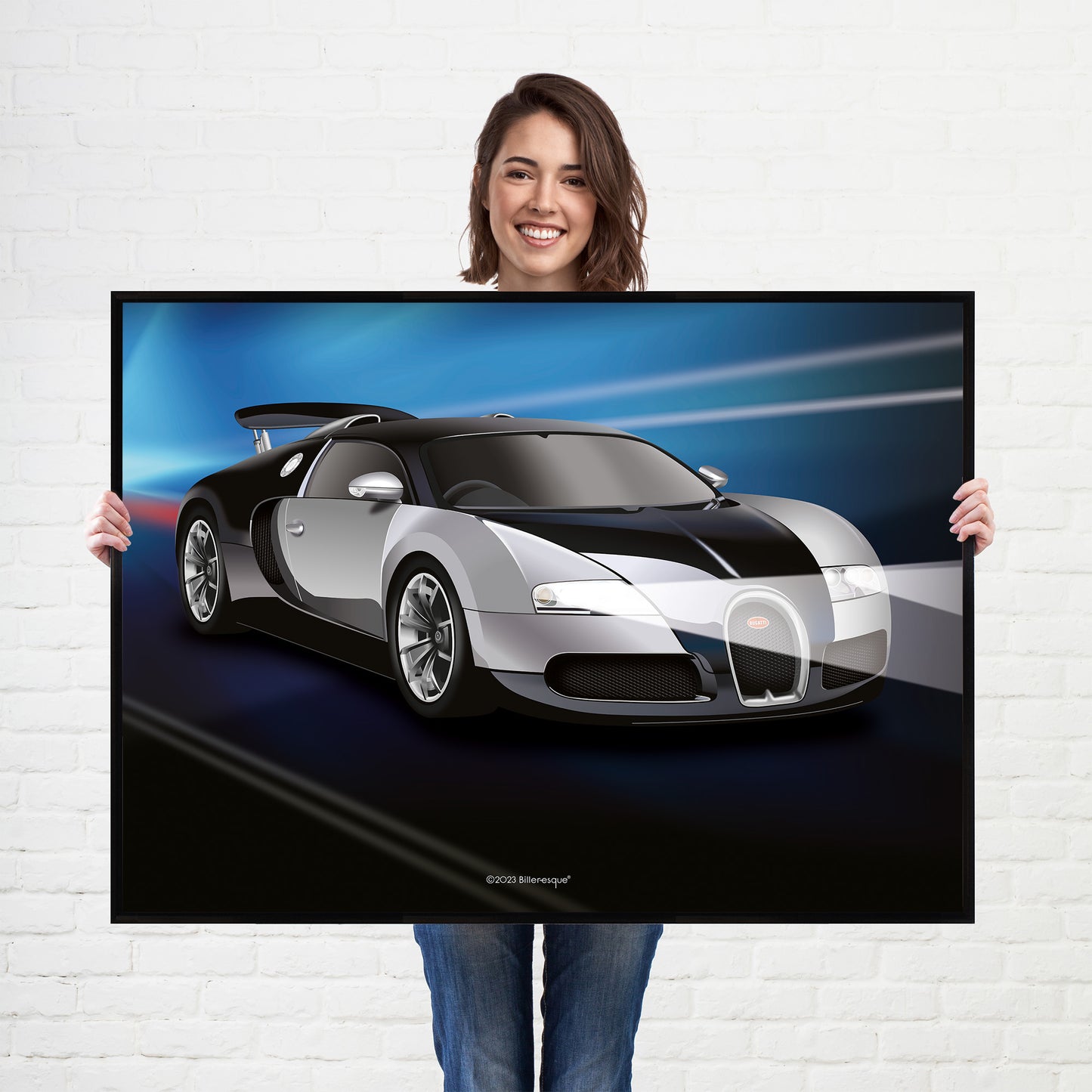 Bugatti Veyron Supercar Print - fast sports cars Poster