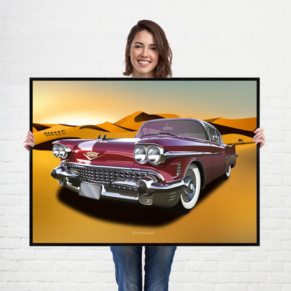 Cadillac Coupe Deville American Muscle Car print - supercar poster